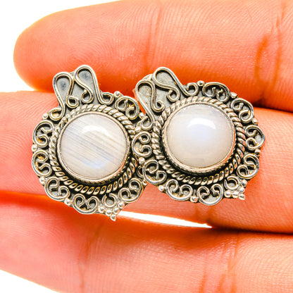 Rainbow Moonstone Earrings handcrafted by Ana Silver Co - EARR418338