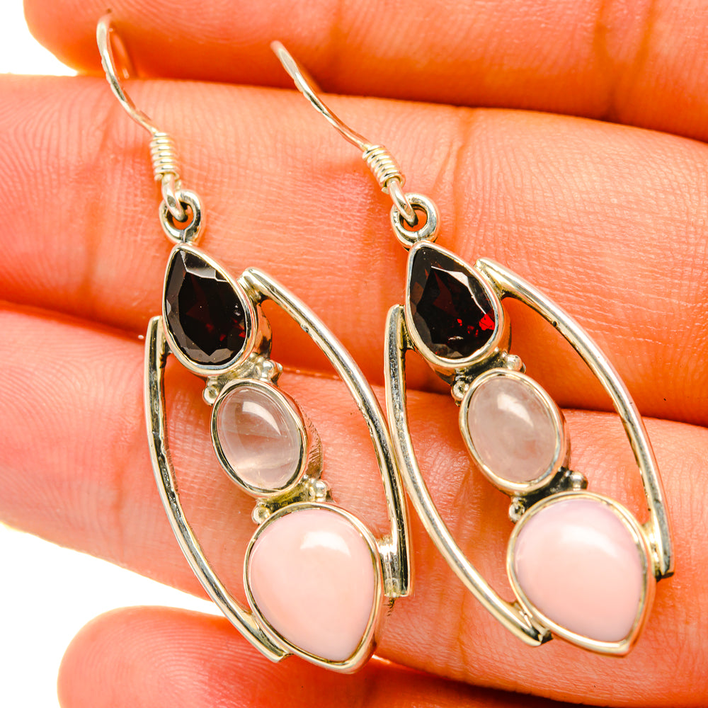 Pink Opal Earrings handcrafted by Ana Silver Co - EARR418342