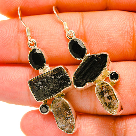 Black Tourmaline Earrings handcrafted by Ana Silver Co - EARR418346