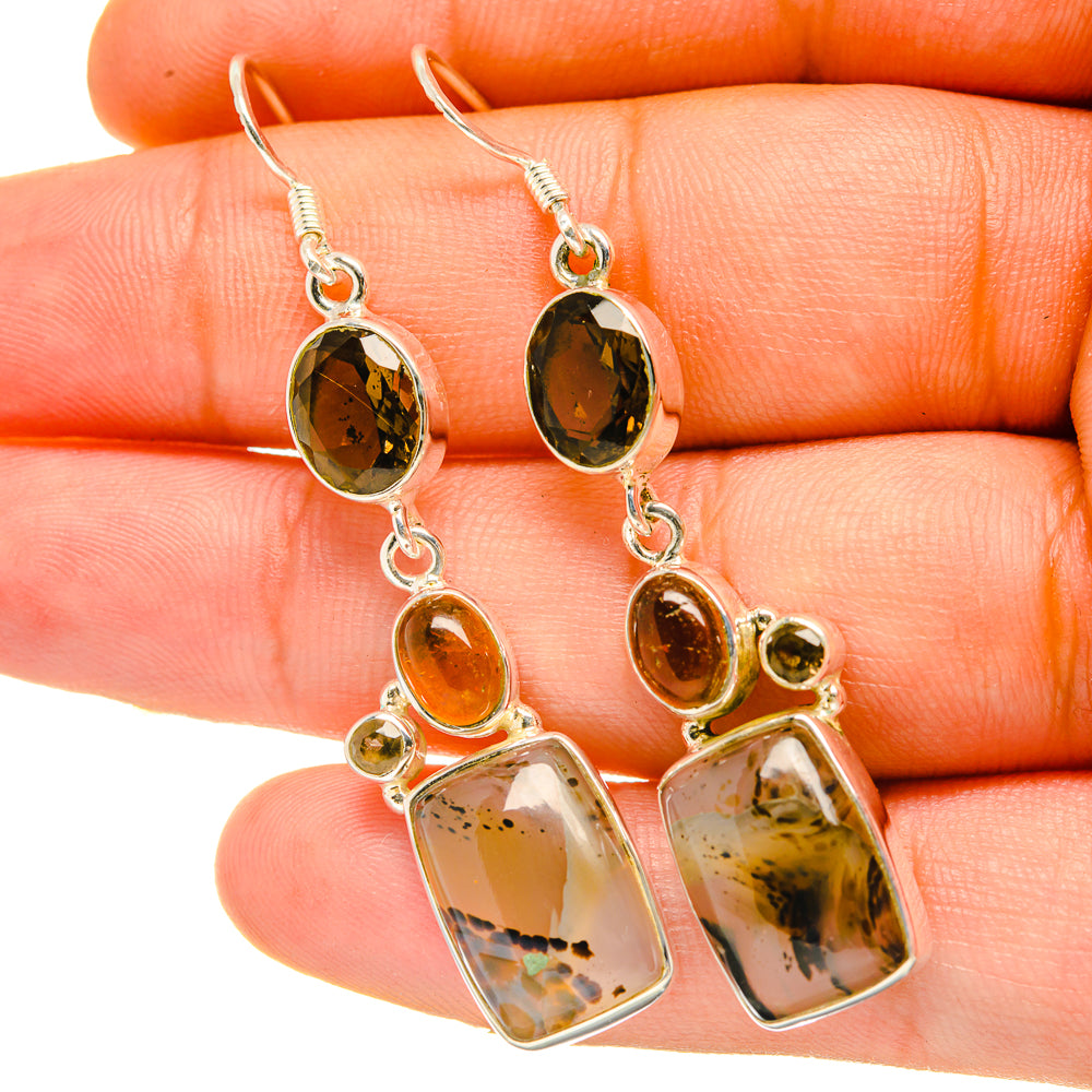 Montana Agate Earrings handcrafted by Ana Silver Co - EARR418353