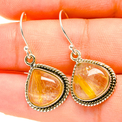 Rutilated Quartz Earrings handcrafted by Ana Silver Co - EARR418363