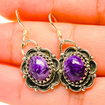 Charoite Earrings handcrafted by Ana Silver Co - EARR418365