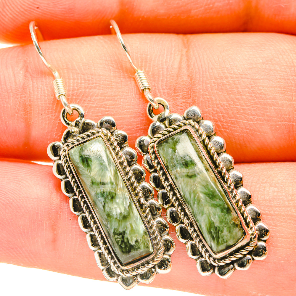 Seraphinite Earrings handcrafted by Ana Silver Co - EARR418374
