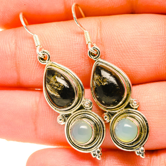 Golden Seraphinite Earrings handcrafted by Ana Silver Co - EARR418375