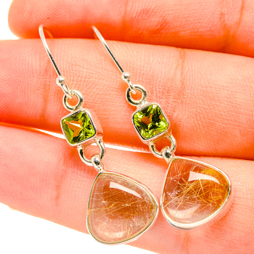 Rutilated Quartz Earrings handcrafted by Ana Silver Co - EARR418380