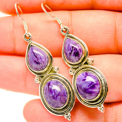 Charoite Earrings handcrafted by Ana Silver Co - EARR418386