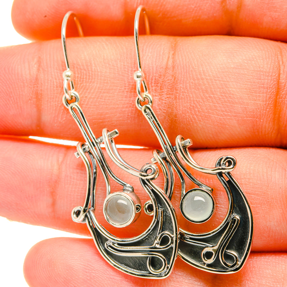 Rainbow Moonstone Earrings handcrafted by Ana Silver Co - EARR418399