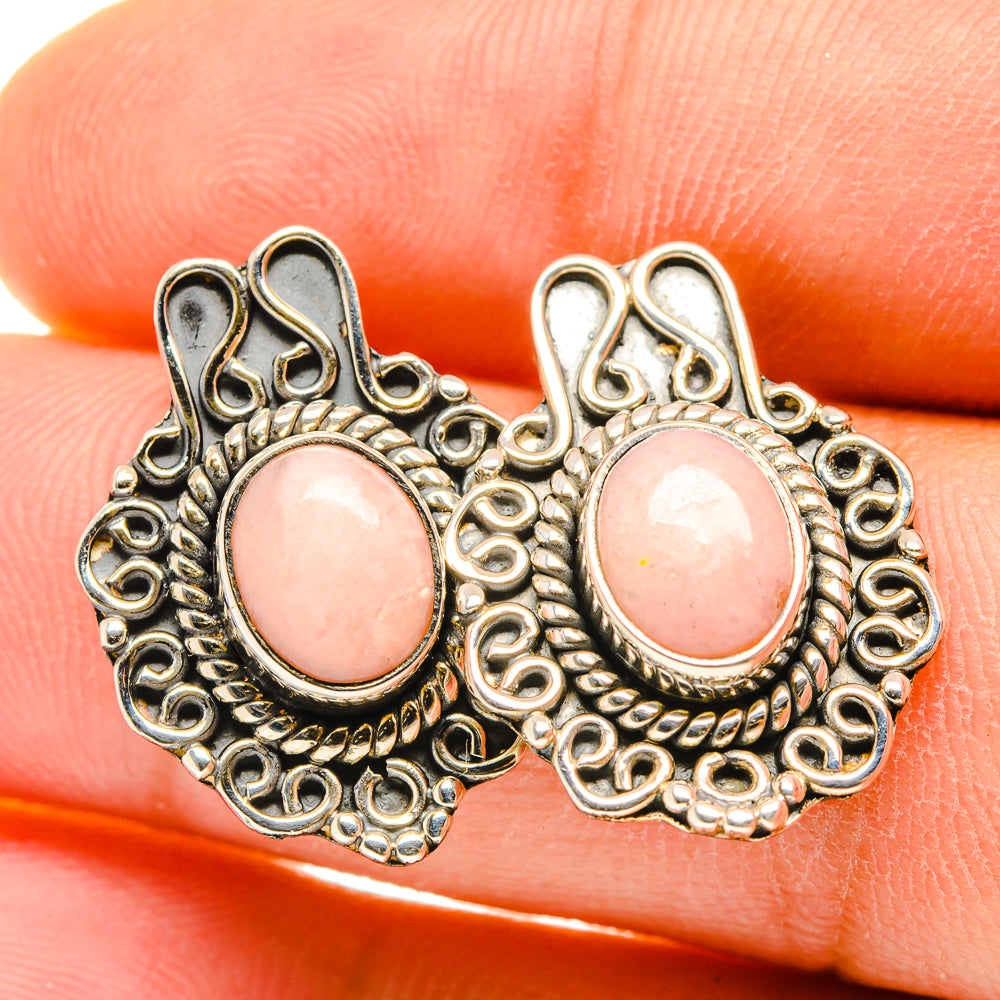 Pink Opal Earrings handcrafted by Ana Silver Co - EARR418413