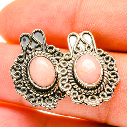 Pink Opal Earrings handcrafted by Ana Silver Co - EARR418413