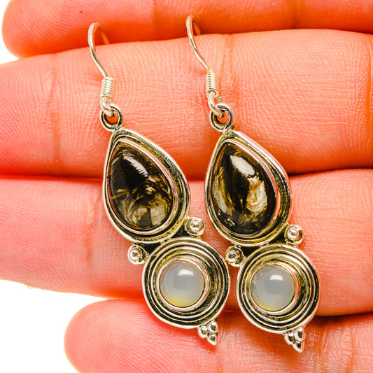 Golden Seraphinite Earrings handcrafted by Ana Silver Co - EARR418419