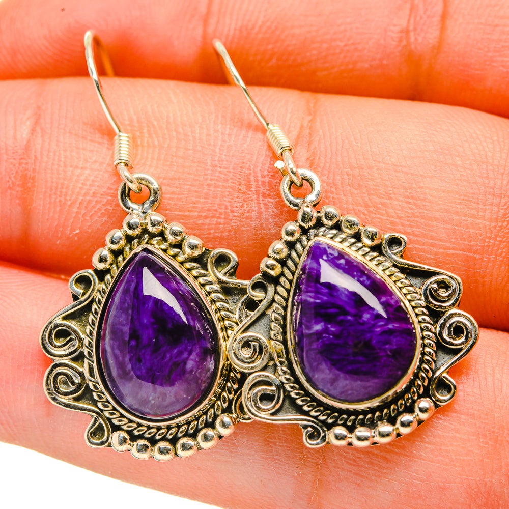 Charoite Earrings handcrafted by Ana Silver Co - EARR418421