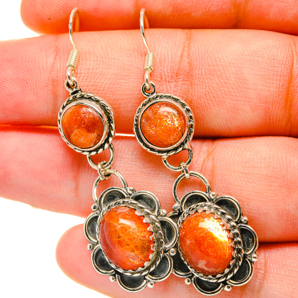 Sunstone Earrings handcrafted by Ana Silver Co - EARR418426