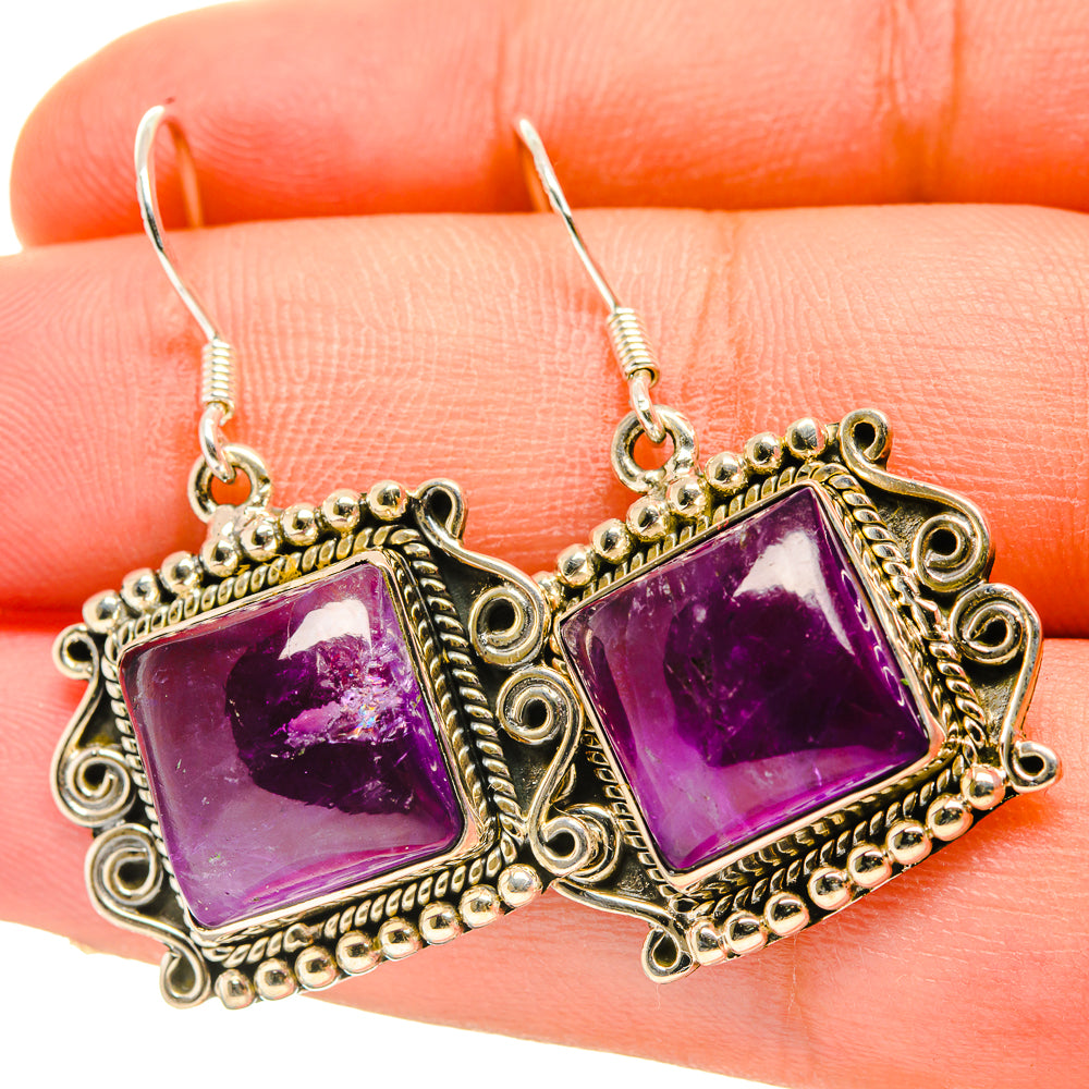 Amethyst Earrings handcrafted by Ana Silver Co - EARR418428