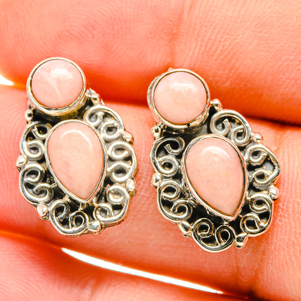 Pink Opal Earrings handcrafted by Ana Silver Co - EARR418431