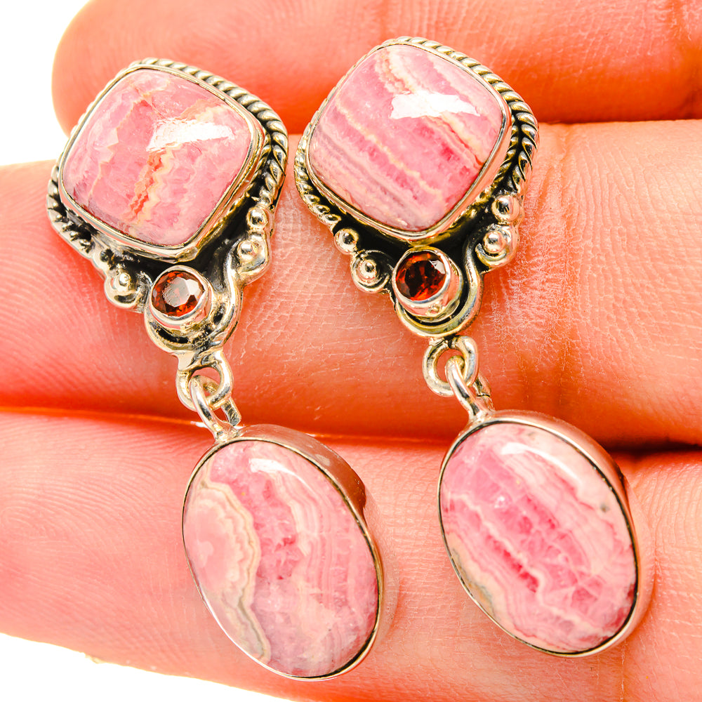 Rhodochrosite Earrings handcrafted by Ana Silver Co - EARR418432