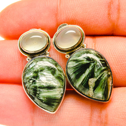 Seraphinite Earrings handcrafted by Ana Silver Co - EARR418434