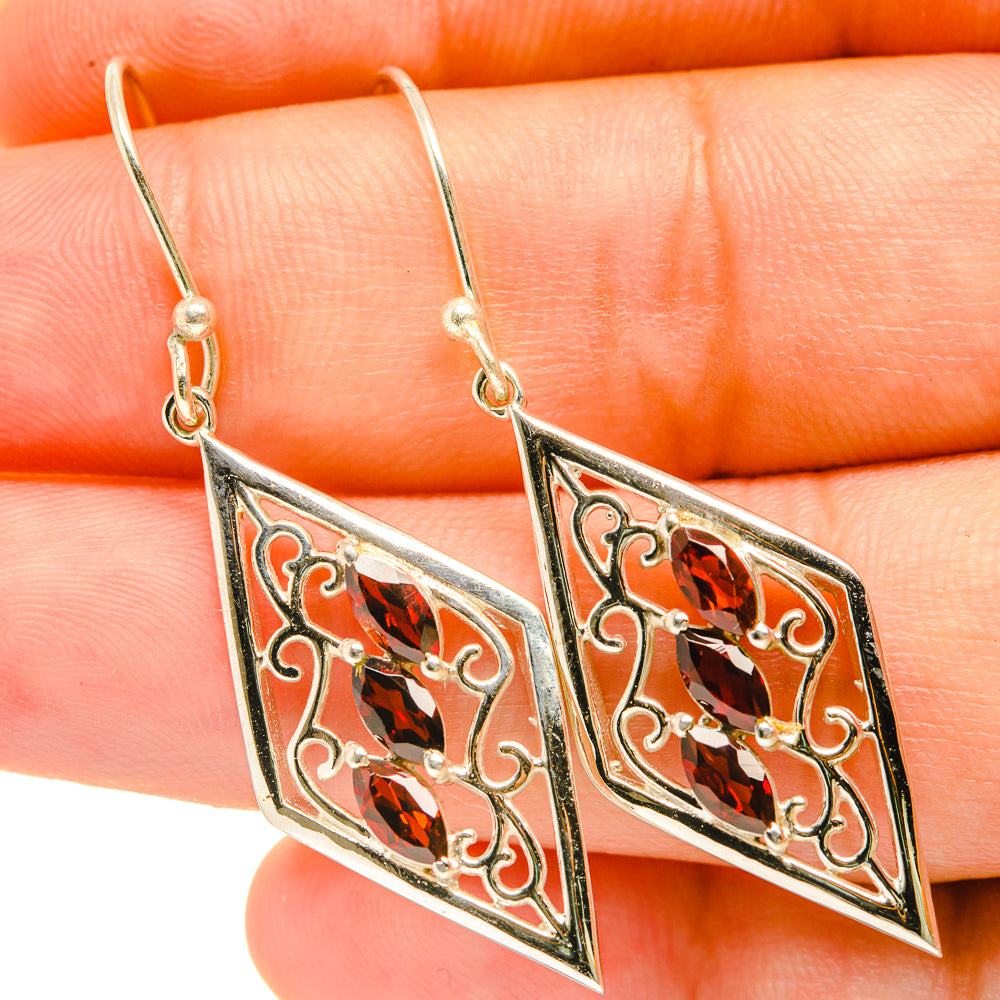 Garnet Earrings handcrafted by Ana Silver Co - EARR418441