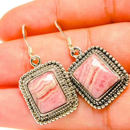 Rhodochrosite Earrings handcrafted by Ana Silver Co - EARR418442
