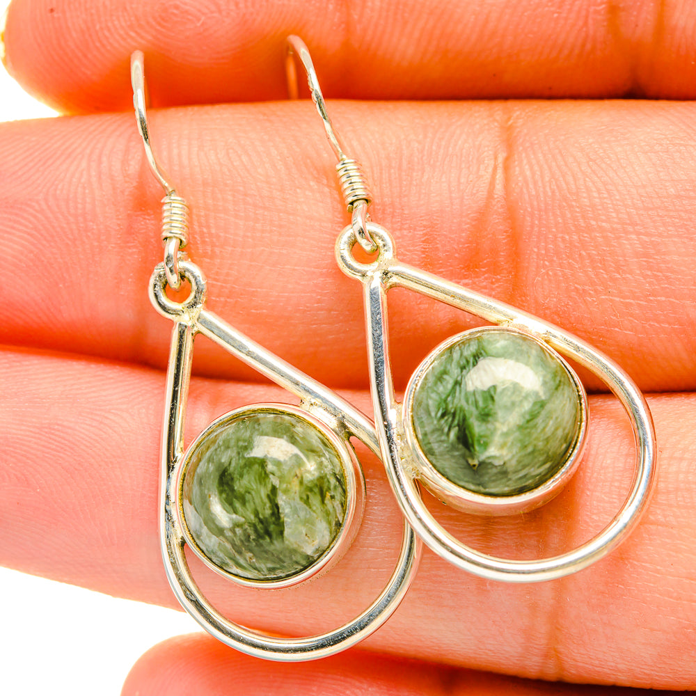 Seraphinite Earrings handcrafted by Ana Silver Co - EARR418443