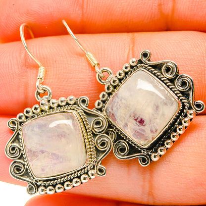 Rainbow Moonstone Earrings handcrafted by Ana Silver Co - EARR418447