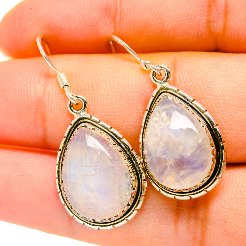 Rainbow Moonstone Earrings handcrafted by Ana Silver Co - EARR418455