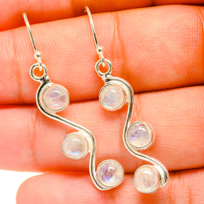 Rainbow Moonstone Earrings handcrafted by Ana Silver Co - EARR418461
