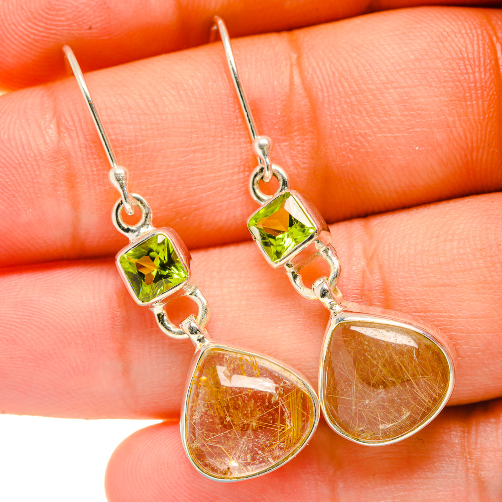 Rutilated Quartz Earrings handcrafted by Ana Silver Co - EARR418462