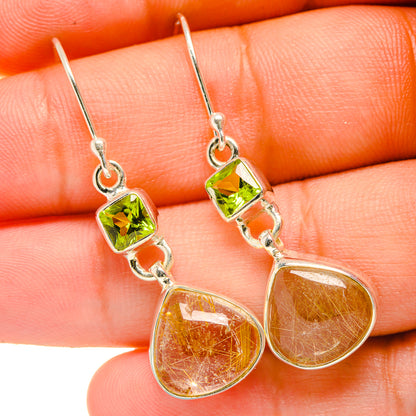 Rutilated Quartz Earrings handcrafted by Ana Silver Co - EARR418462