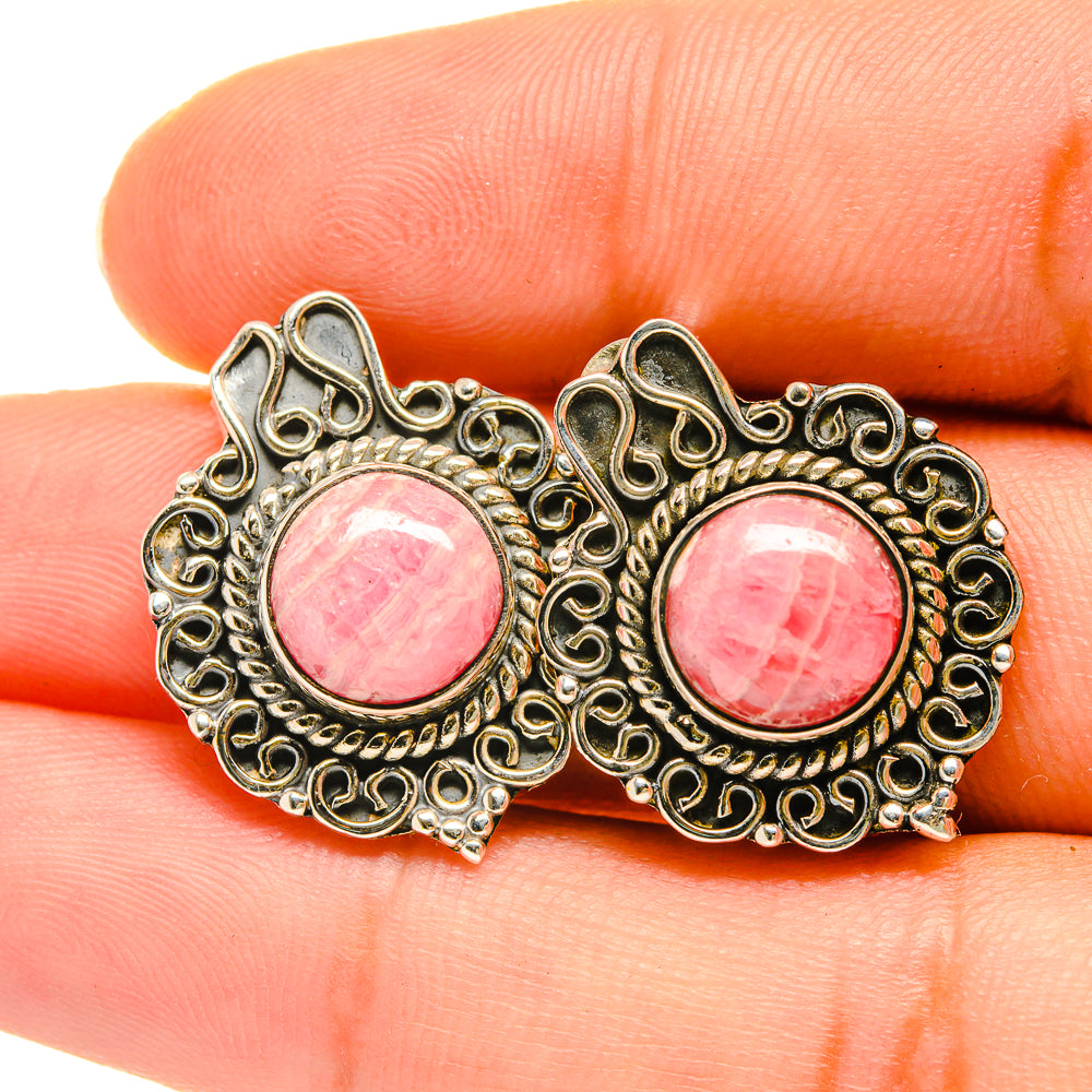Rhodochrosite Earrings handcrafted by Ana Silver Co - EARR418466