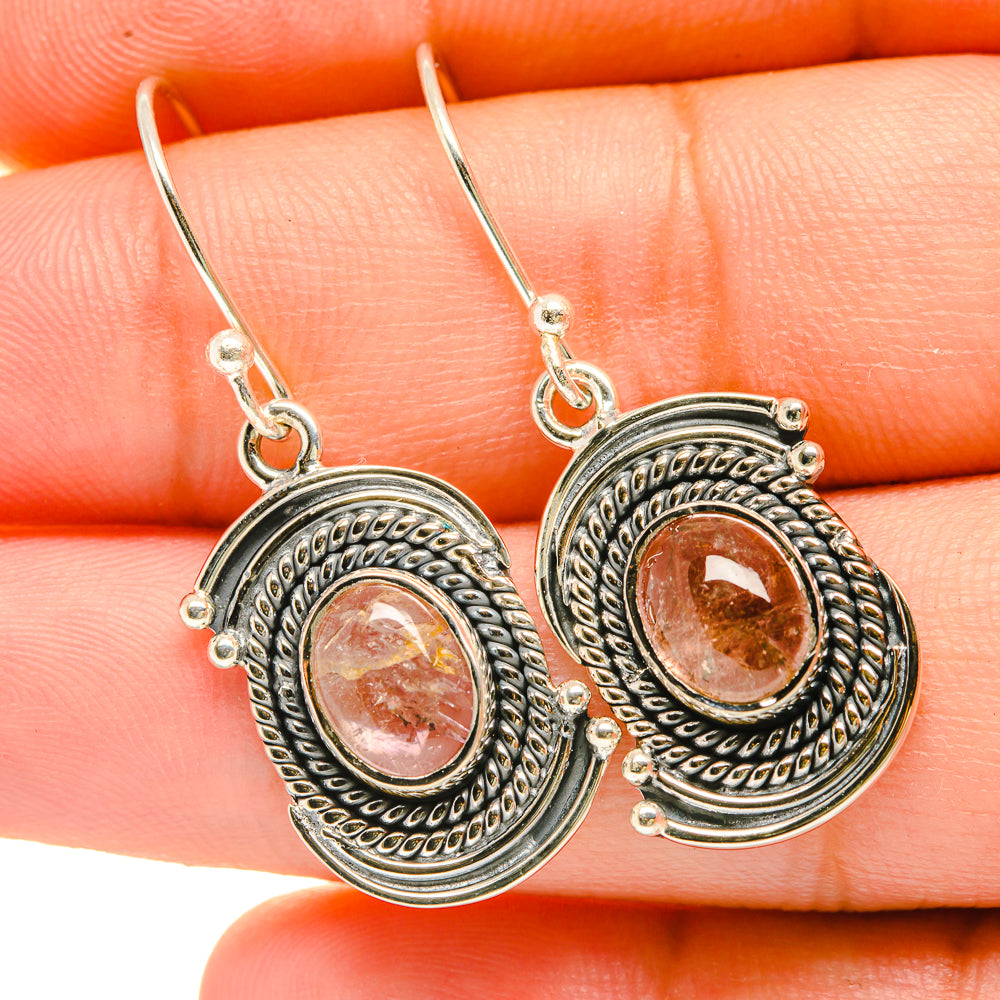 Rutilated Quartz Earrings handcrafted by Ana Silver Co - EARR418467