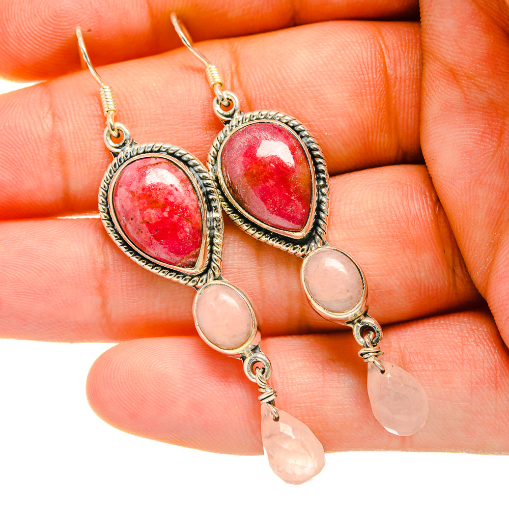 Thulite Earrings handcrafted by Ana Silver Co - EARR418472