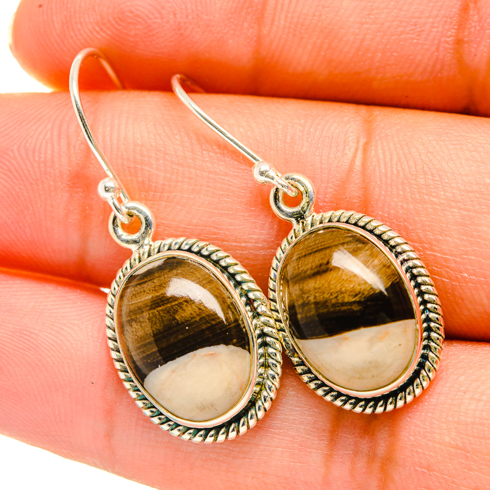 Peanut Wood Jasper Earrings handcrafted by Ana Silver Co - EARR418478