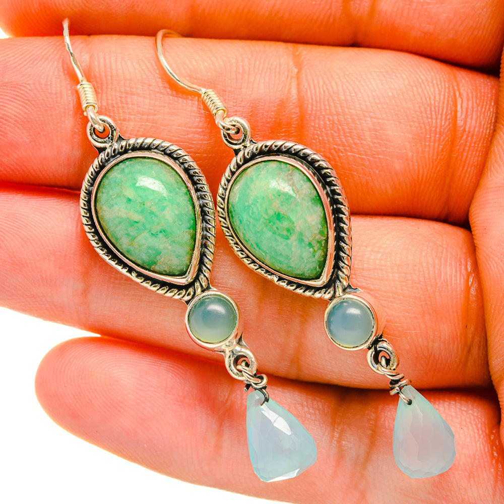 Amazonite Earrings handcrafted by Ana Silver Co - EARR418481