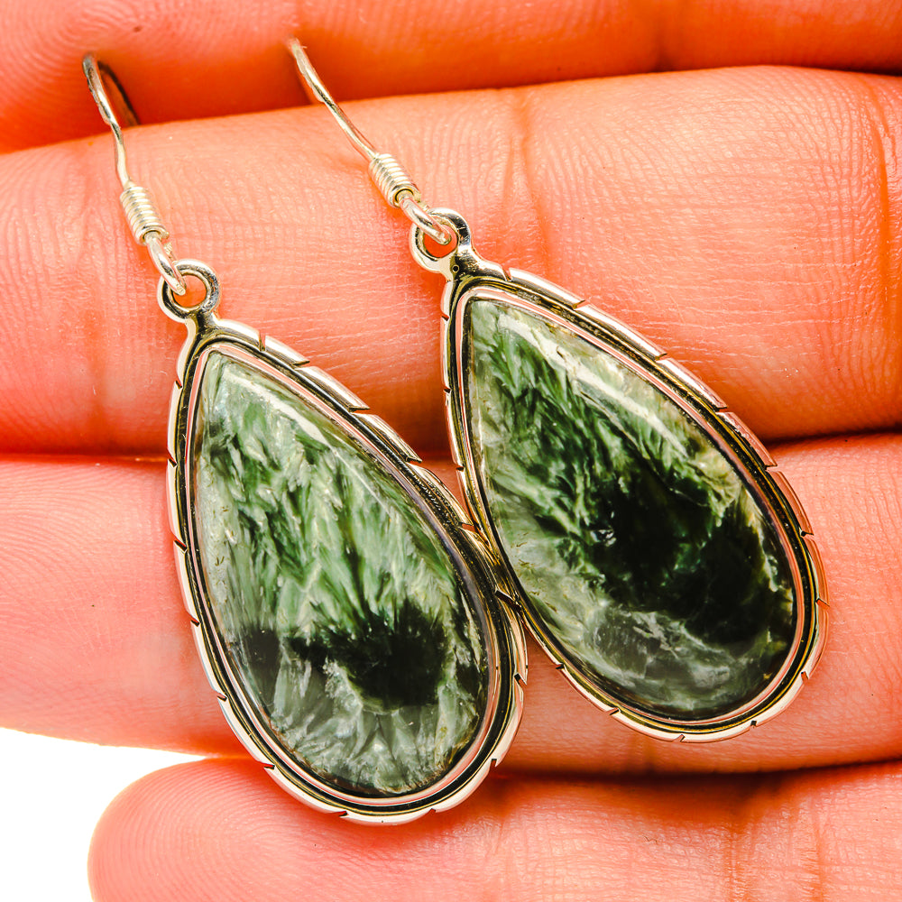 Seraphinite Earrings handcrafted by Ana Silver Co - EARR418482