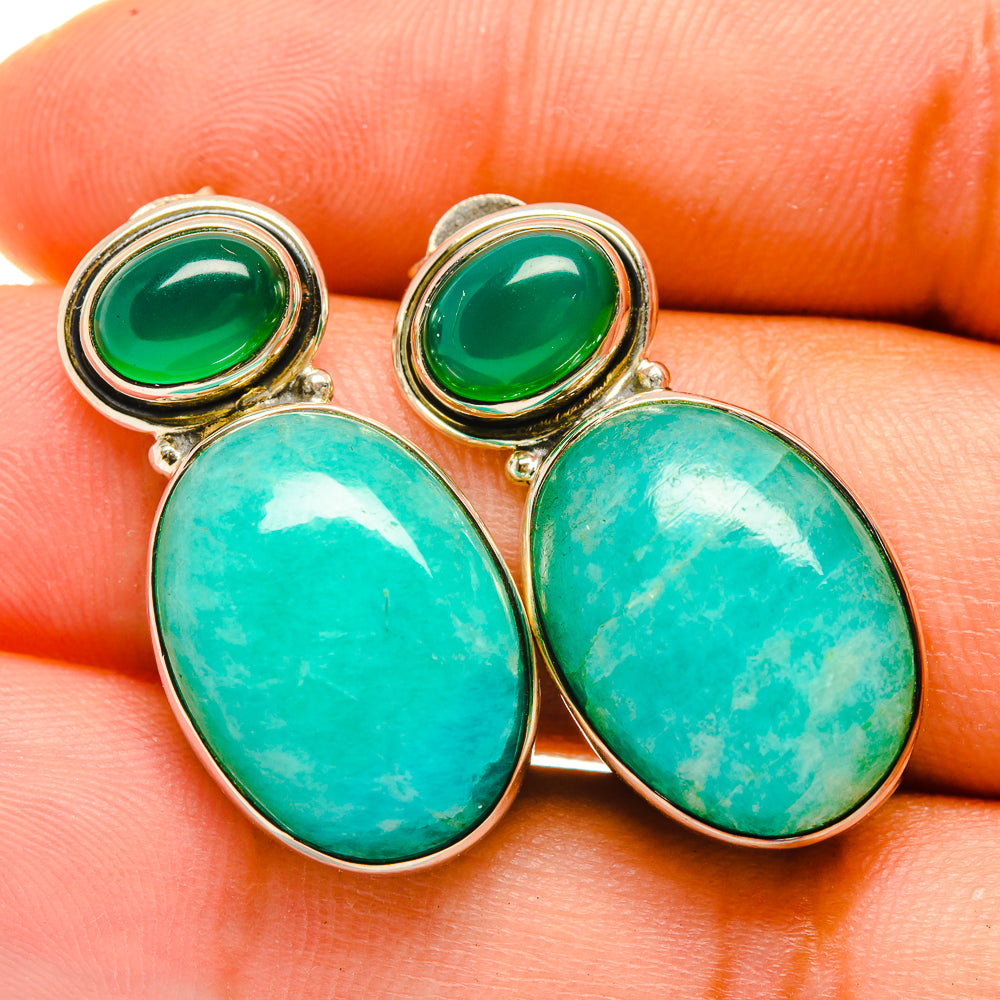 Amazonite Earrings handcrafted by Ana Silver Co - EARR418483