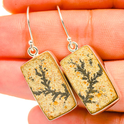 Germany Psilomelane Dendrite Earrings handcrafted by Ana Silver Co - EARR418484