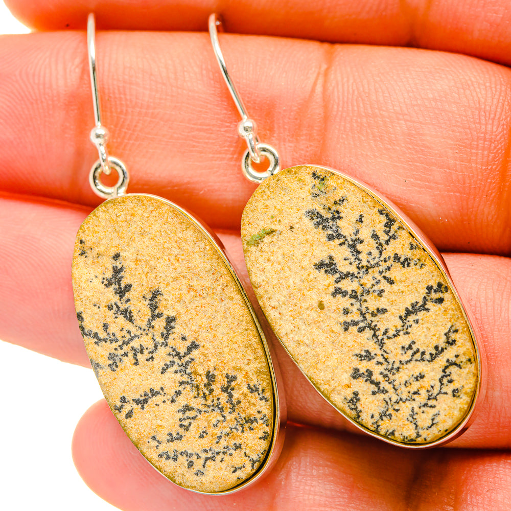 Germany Psilomelane Dendrite Earrings handcrafted by Ana Silver Co - EARR418489