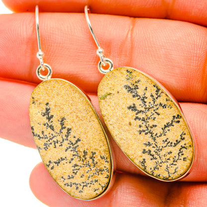 Germany Psilomelane Dendrite Earrings handcrafted by Ana Silver Co - EARR418489