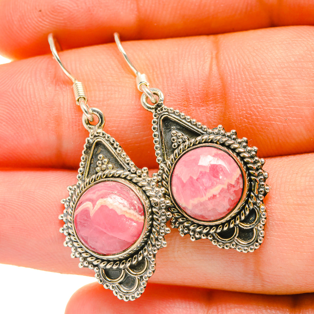 Rhodochrosite Earrings handcrafted by Ana Silver Co - EARR418491