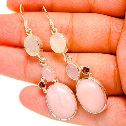 Pink Opal Earrings handcrafted by Ana Silver Co - EARR418493