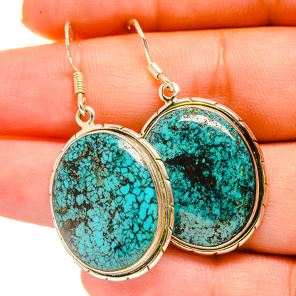 Tibetan Turquoise Earrings handcrafted by Ana Silver Co - EARR418496