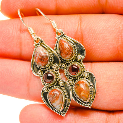Crazy Lace Agate Earrings handcrafted by Ana Silver Co - EARR418498