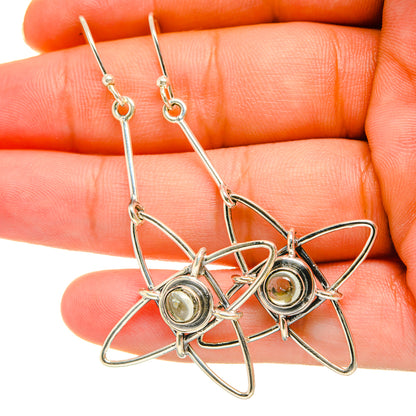 Rainbow Moonstone Earrings handcrafted by Ana Silver Co - EARR418508