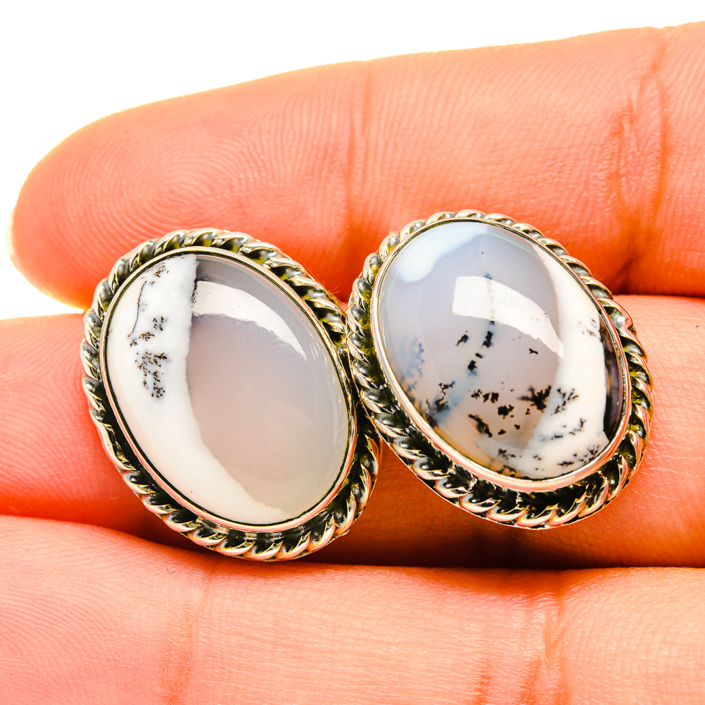 Dendritic Opal Earrings handcrafted by Ana Silver Co - EARR418514
