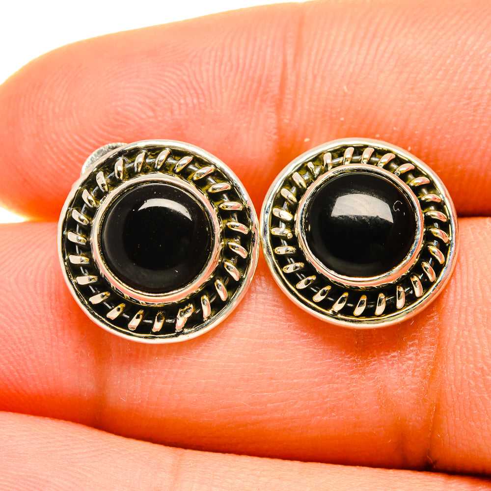 Black Onyx Earrings handcrafted by Ana Silver Co - EARR418516