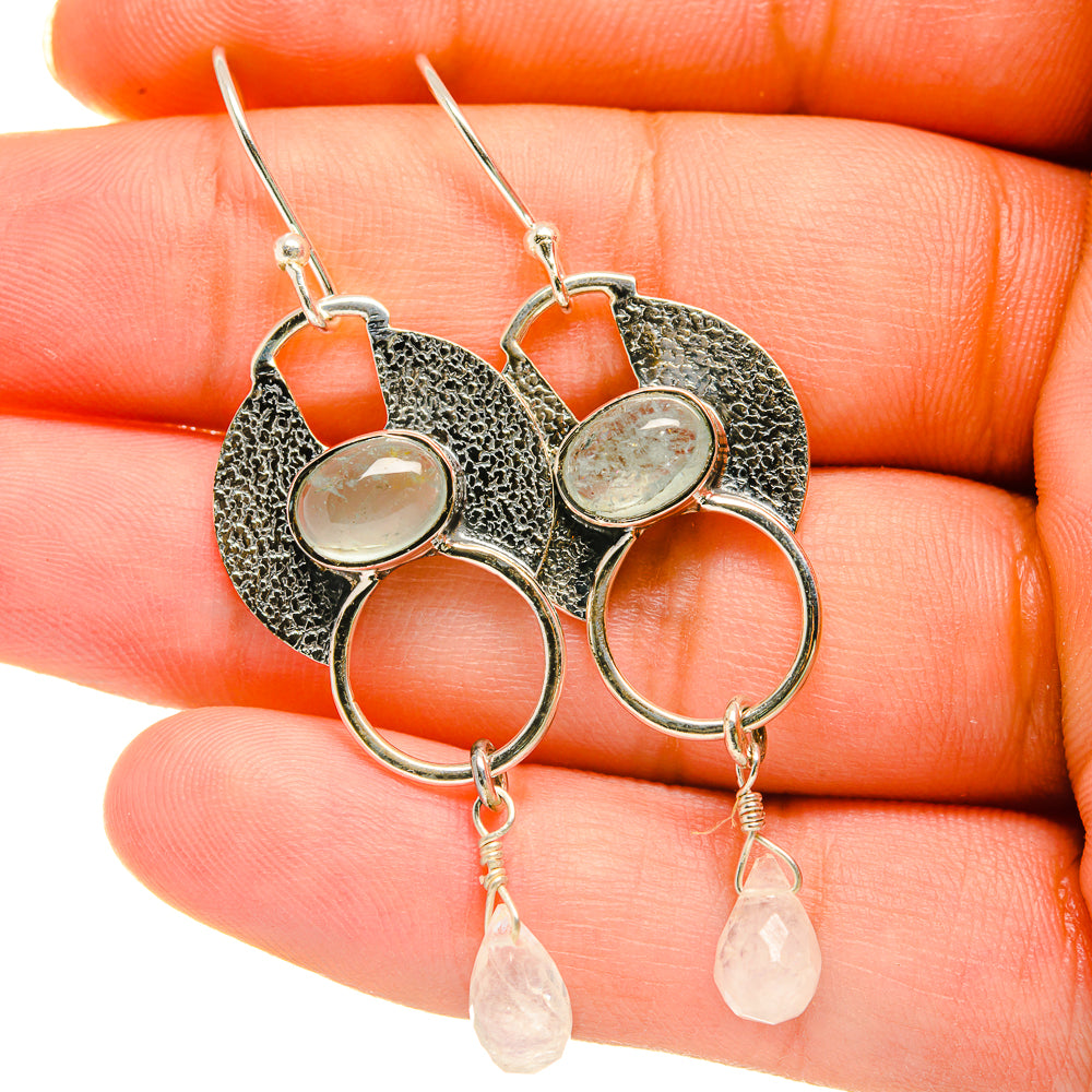 Rainbow Moonstone Earrings handcrafted by Ana Silver Co - EARR418531