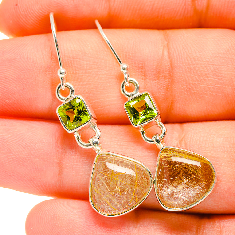 Rutilated Quartz Earrings handcrafted by Ana Silver Co - EARR418533