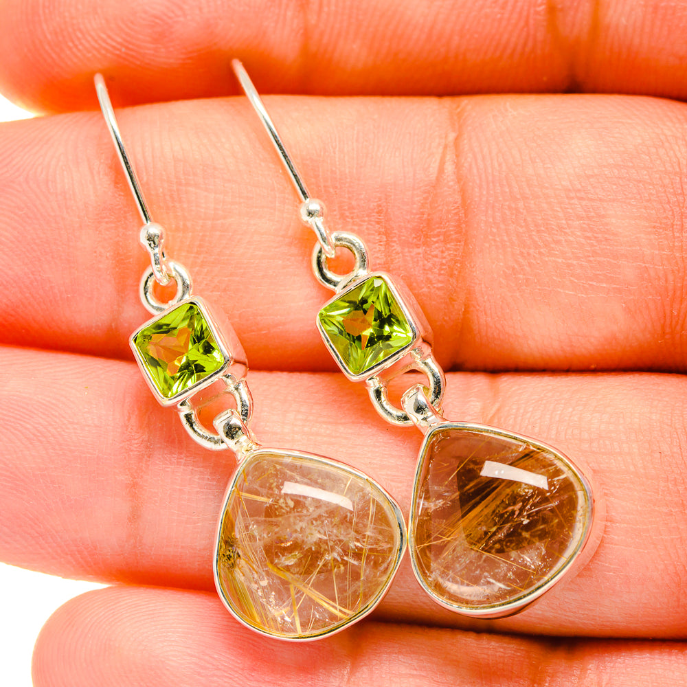 Rutilated Quartz Earrings handcrafted by Ana Silver Co - EARR418541