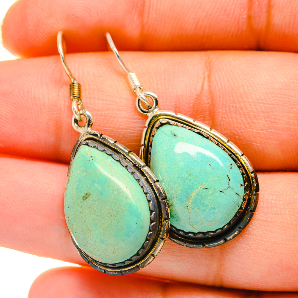 Tibetan Turquoise Earrings handcrafted by Ana Silver Co - EARR418548