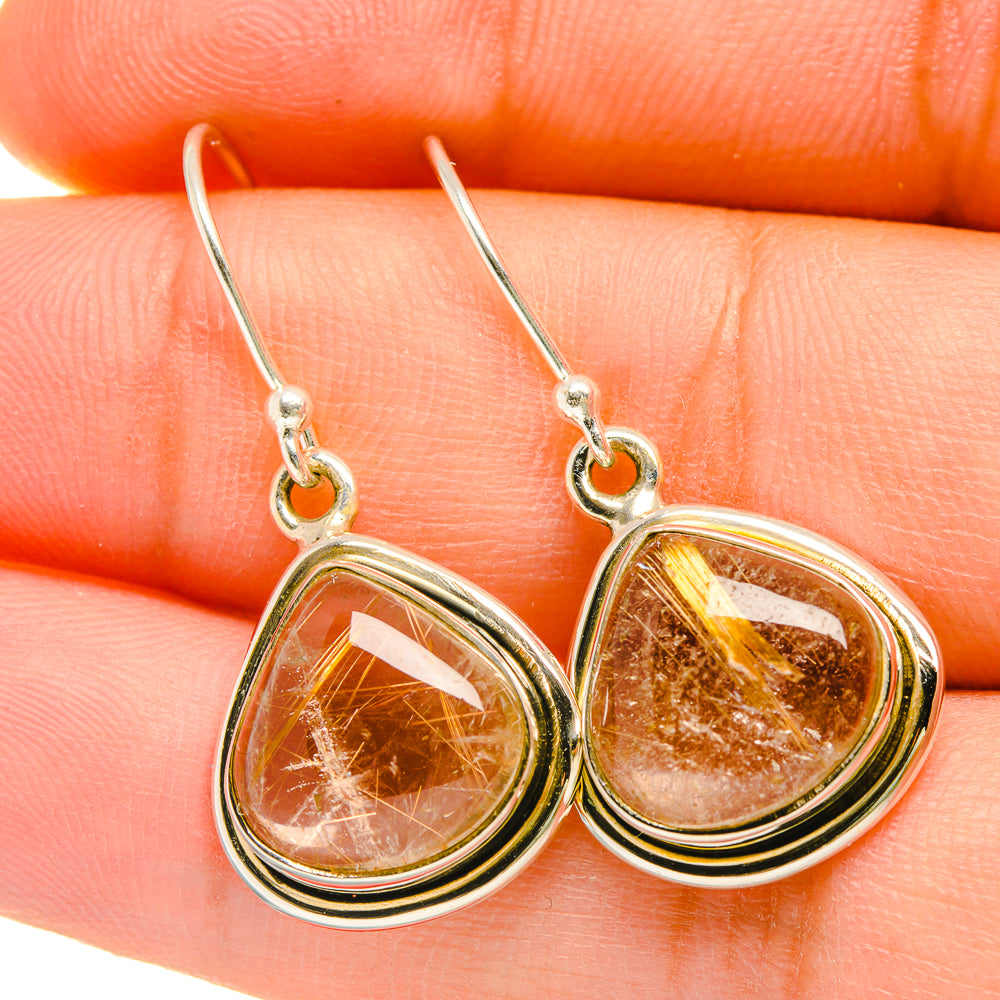 Rutilated Quartz Earrings handcrafted by Ana Silver Co - EARR418551
